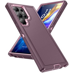 Husa de Protectie Telefon, Compatibila Samsung Galaxy S22, 3 Piese in 1, Antisoc si Antialunecare, Uz Intens, Versatyx - Mov