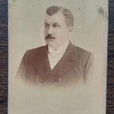 FOTOGRAFIE CDV - PORTRET BARBAT - ATELIER I. SPIRESCU BUCURESCI, MAI RARA