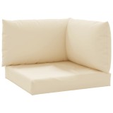 Perne de canapea din paleti, 3 buc., bej, material textil