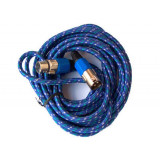 Cablu XLR mama - XLR tata, 3 m, impletitura textila, Albastru, General