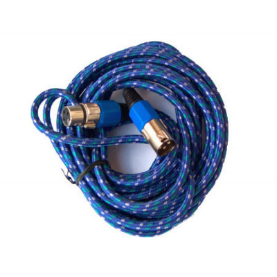 Cablu XLR mama - XLR tata, 3 m, impletitura textila, Albastru foto
