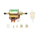 Pompa alimentare electrica universala 12V cu filtru incorporat, L=145mm, fi 8mm, pentru motorina/benzina, OEM YK-3118 HEP-02A