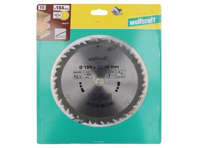 Disc Ferăstrău Circular 184mm 22 Dinți