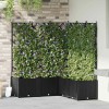 VidaXL Jardiniere de grădină cu spalier, 5 buc., negru, 120x120x143 cm