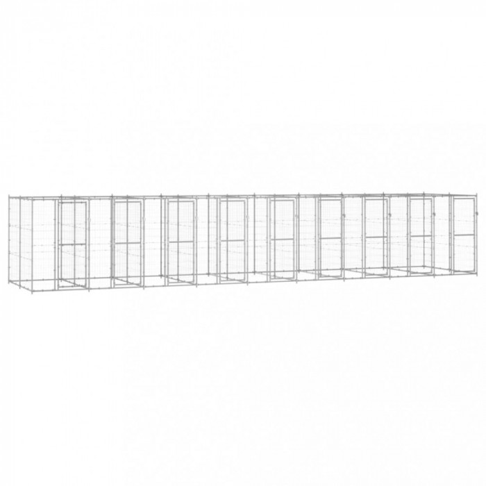 Padoc pentru c&acirc;ini de exterior, 21,78 m&sup2;, oțel galvanizat