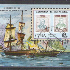 Cuba 1987 Ships, UPU, perf. sheet, used AA.028