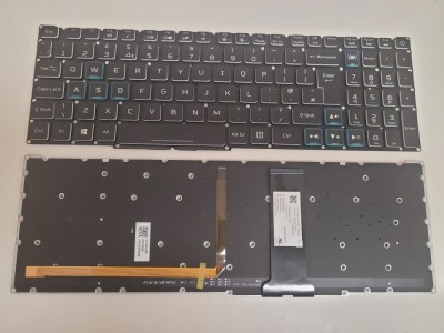 Tastatura Laptop Gaming, Acer, Predator Helios 300 PH317-54, iluminata, RGB, layout UK foto