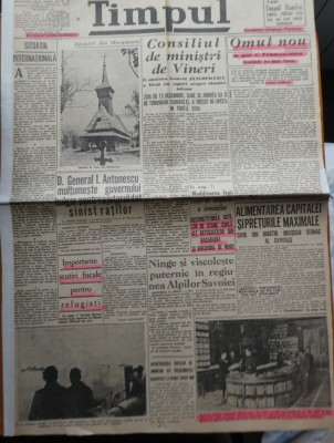 Ziarul Timpul, 16 decembrie 1940, guvernarea legionara foto