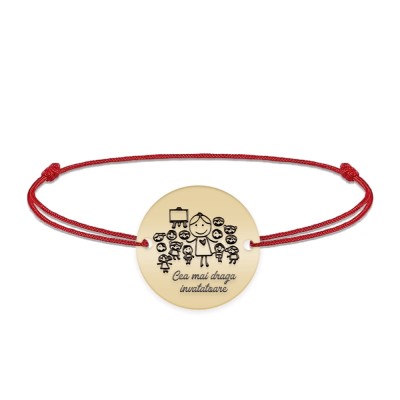 Bratara personalizata snur educatoare invatatoare din Aur 14 karate - 0,51 grame,12 mm foto