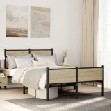 VidaXL Cadru pat fără saltea stejar sonoma 120x200 cm, lemn prelucrat