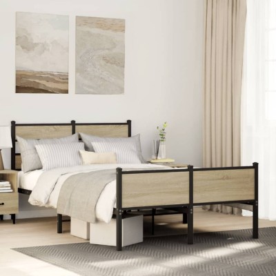 vidaXL Cadru pat fără saltea stejar sonoma 120x190 cm, lemn prelucrat 4017287 foto
