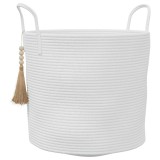 Cumpara ieftin Cos de depozitare, alb, &Oslash;40x35 cm, bumbac