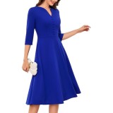 Rochie de cocktail pentru femei DRESSTELLS, rochii formale de toamnă pentru oaspeți de nuntă cu m&acirc;necă lungă, rochie modestă de bal, petrecere de sărb