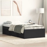 vidaXL Cadru de pat mic single, negru, 75x190 cm