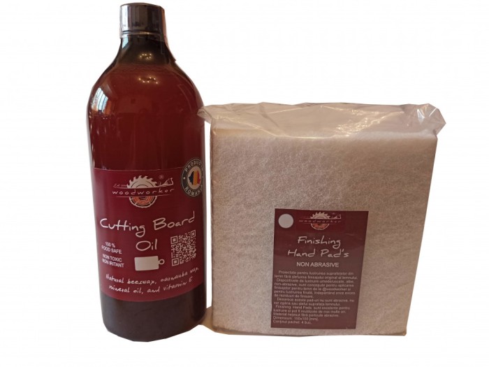 Prep&#039;N&#039;Shine-Cutting Board Oil &amp; Hand Pad&rsquo;s Non Abrasive, alb, 1000 ml