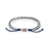 Tommy Hilfiger 2790511 Brățară Lanț pentru Bărbați din Oțel Inoxidabil cu Șnur Bleumarin 20cm
