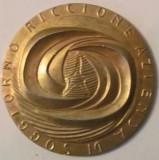 MMM - Medalie Italia din bronz / Cercetasie Cercetasi / orasul Riccione (Rimini) 1969 / D: 4 cm 25 g / Stare!