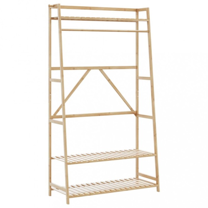 vidaXL Cuier pentru haine cu rafturi, 110x40x180 cm, bambus