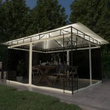vidaXL Pavilion cu plasă anti-ț&acirc;nțari &amp; lumini LED crem 4x3x2,73m