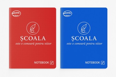 Caiet A5 matematica , 48 file, coperta albastra rosie, Viosim foto