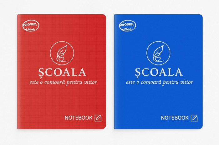 Caiet A5 matematica , 48 file, coperta albastra rosie, Viosim