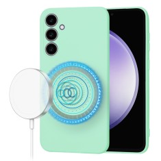 Husa silicon Samsung Galaxy S23 FE Techsuit SoftFlex MagSafe, verde deschis foto