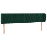 Cumpara ieftin Tablie de pat cu aripioare verde inchis 183x23x78/88 cm catifea