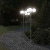 VidaXL Lămpi exterioare de podea 2 buc argintiu 215 cm oțel inoxidabil