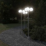 VidaXL Lămpi exterioare de podea 2 buc argintiu 215 cm oțel inoxidabil