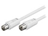 Cablu Coaxial Alb 75&Omega; 2.5m 9.5mm Priză-Mufă, Goobay