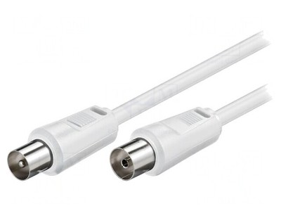 Cablu Coaxial Alb 75&amp;Omega; 2.5m 9.5mm Priză-Mufă foto