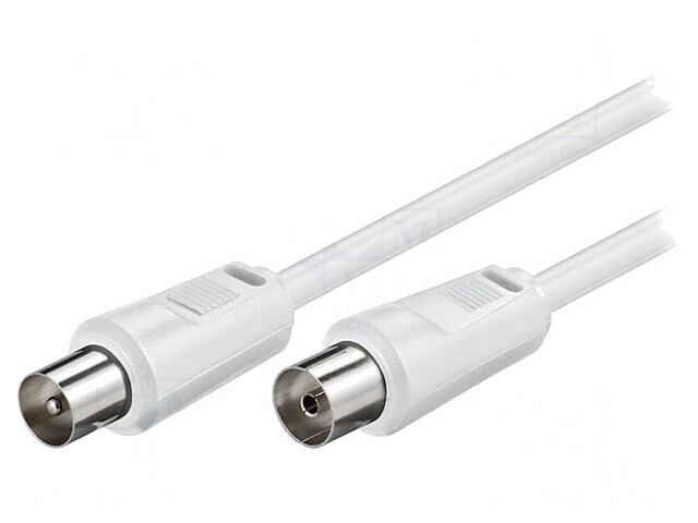 Cablu Coaxial Alb 75&Omega; 2.5m 9.5mm Priză-Mufă