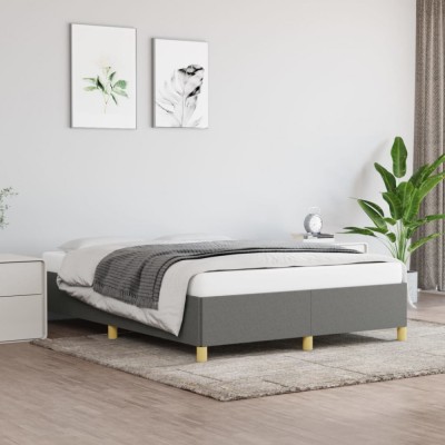 vidaXL Cadru de pat fără saltea, gri &amp;icirc;nchis, 140x200 cm, textil 347166 foto