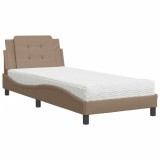 Cumpara ieftin Pat cu saltea, Zadar, cappuccino, 80x200 cm piele ecologica