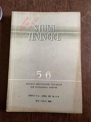 Studii Teologice. Revista institutelor teologice din Patriarhia Romana Seria a II-a 5-6 1964 foto