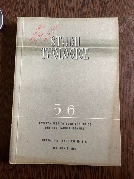 Studii Teologice. Revista institutelor teologice din Patriarhia Romana Seria a II-a 5-6 1964