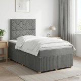 Cumpara ieftin Pat boxspring cu saltea Gri inchis 120 x 200 cm Tesatura