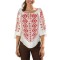 Bluza dama RS25 alb pur/rosu , marimea M