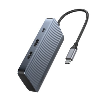 Hub USB-C Anker, 1 x USB-A 3.2 - 3 x USB-A - 1 x USB-C - 2 x HDMI, Gri A83740A2 foto