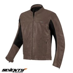 Geaca (jacheta) barbati pentru scuter - motocicleta piele Urban Seventy vara model SD-JL4 Legend Classic culoare: maro Maro L