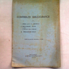 CONTRIBUTII BIBLIOGRAFICE. EXTRAS DIN REVISTA ARHIVELOR, V, 2/1943