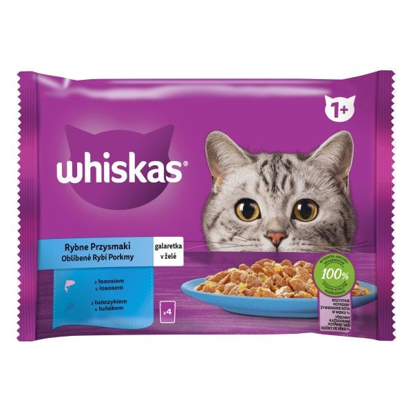 Whiskas Selecție de pește &icirc;n jeleu 4 x 85 g