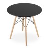 Masa stil scandinav, Artool, rotund, MDF si lemn, negru, natur, 80x72 cm, Leobert