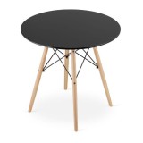 Cumpara ieftin Masa stil scandinav, Artool, rotund, MDF si lemn, negru, natur, 80x72 cm