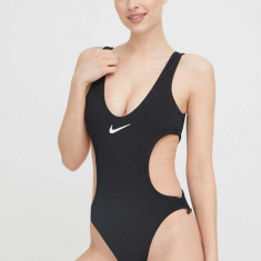 Nike costum de baie dintr-o bucată Wild culoarea negru, cupa moale