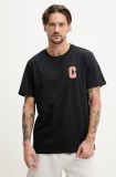 Converse tricou din bumbac barbati, culoarea negru, cu imprimeu, 10027362-A01