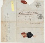Muntenia 1818 (?) scrisoare rarisima trimisa spre Sibiu printr-o stafeta consulara de Consulatul Britanic, cu stampila de carantina Turnu-Rosu