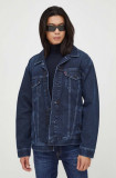 Cumpara ieftin Levi&#039;s geaca jeans barbati, culoarea albastru marin, de tranzitie, oversize