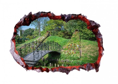 Autocolant decorativ, Gaura in perete, Multicolor, 85 cm, 639STC-1 foto