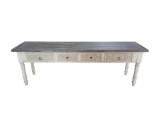 Cumpara ieftin Masa lemn alb gri 160 x 40 x 50 cm